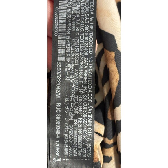 Zara Long Sleeve Bodysuit Animal Print Brown Tiger Satin Deep V Neck Sz M - Picture 8 of 10